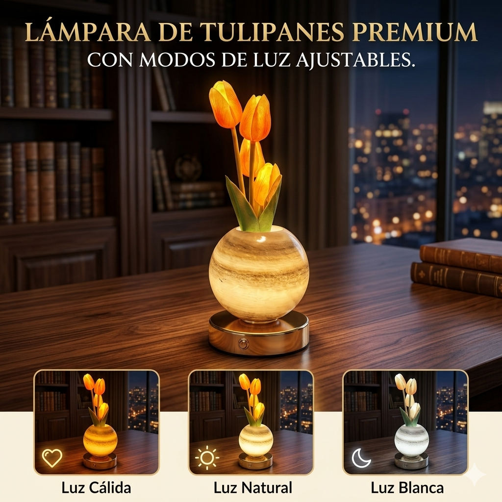 Lampara LED de Tulipanes